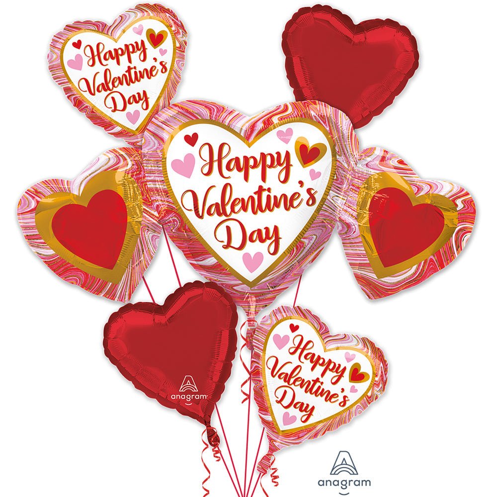 HAPPY VALENTINE'S DAY MARBLE HEART TRIO BOUQUET