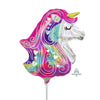 IRIDESCENT HEART UNICORN MINI SHAPE (AIR - FILL ONLY) - LA Balloons