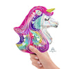 IRIDESCENT HEART UNICORN MINI SHAPE (AIR - FILL ONLY) - LA Balloons