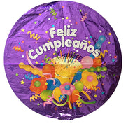 Kaleidoscope 18 inch FELIZ CUMPLEANOS CAKE AND STREAMERS Foil Balloon 34162-18-K-U