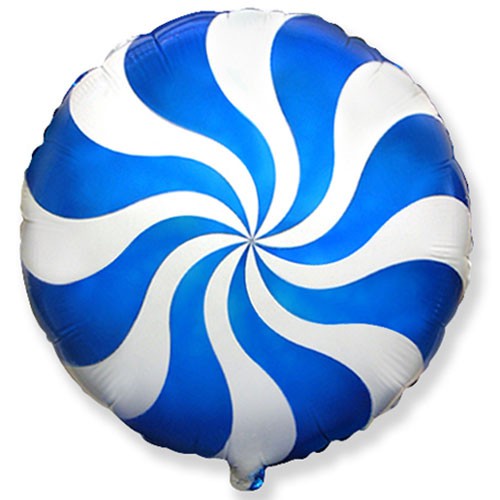 LA Balloons 18 inch PEPPERMINT CANDY - BLUE Foil Balloon LAB596-FM