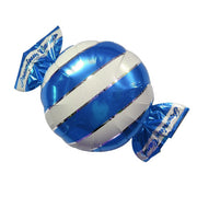 LA Balloons 18 inch PEPPERMINT CANDY W/ WRAPPER ENDS - DARK BLUE/ WHITE STRIPES Foil Balloon LAB631-FM