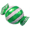LA Balloons 18 inch PEPPERMINT CANDY W/ WRAPPER ENDS - GREEN/ WHITE STRIPES Foil Balloon LAB564