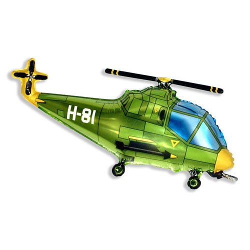 LA Balloons 38 inch HELICOPTER - GREEN Foil Balloon LAB269-FM