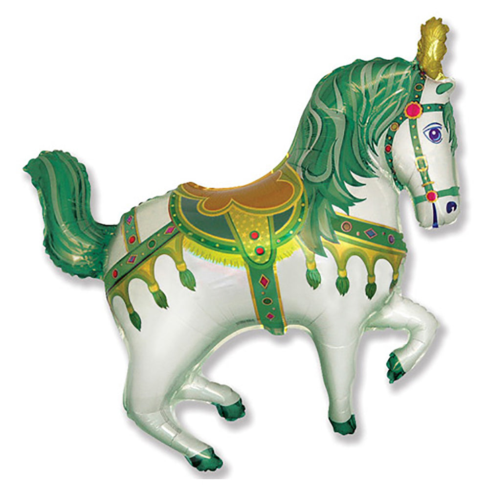 39 inch Horse Fair - Green Foil Balloon