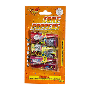 Party Brands Cone Poppers - 6 Pack