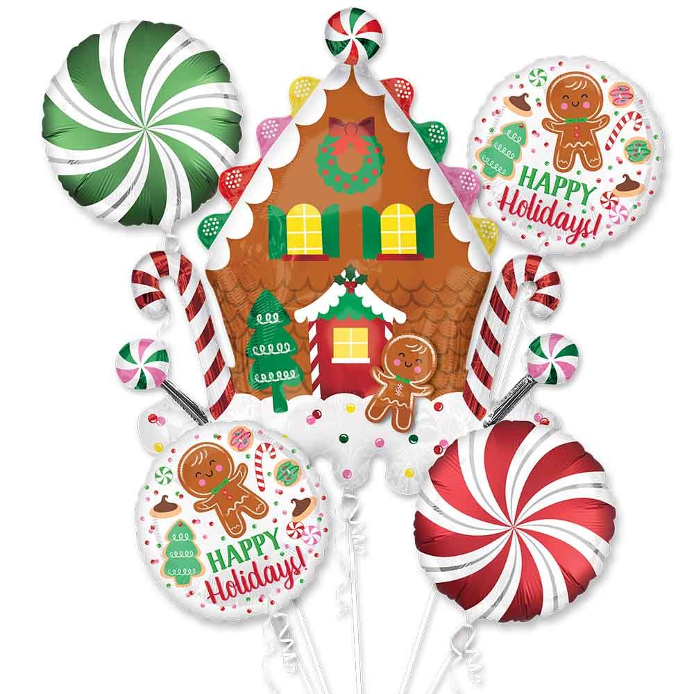 LA Balloons GINGERBREAD HOUSE & HOLIDAY COOKIES BOUQUET 40428-01-A-P