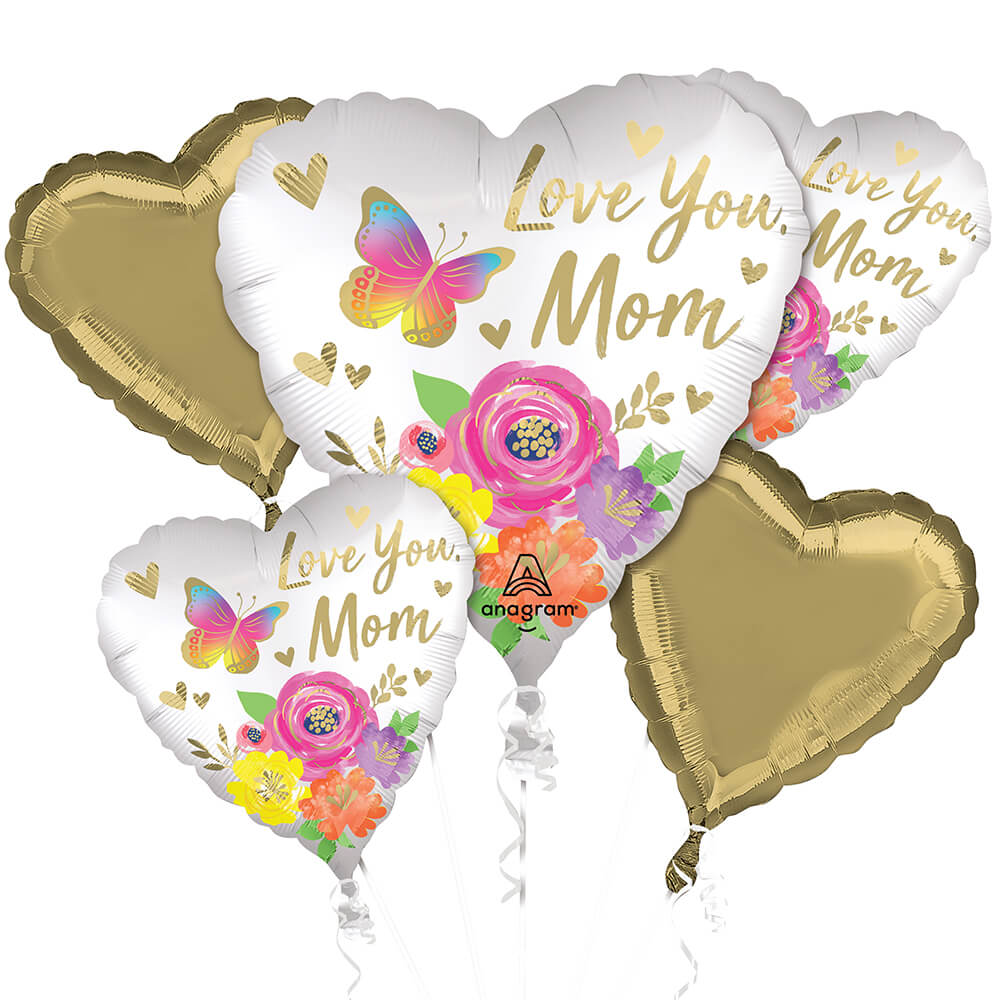 LOVE YOU MOM SATIN FLORAL BOUQUET