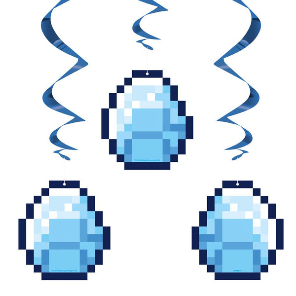 MINECRAFT HANGING SWIRLS (3 PK) - LA Balloons