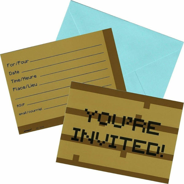 MINECRAFT INVITATIONS (8 PK) - LA Balloons