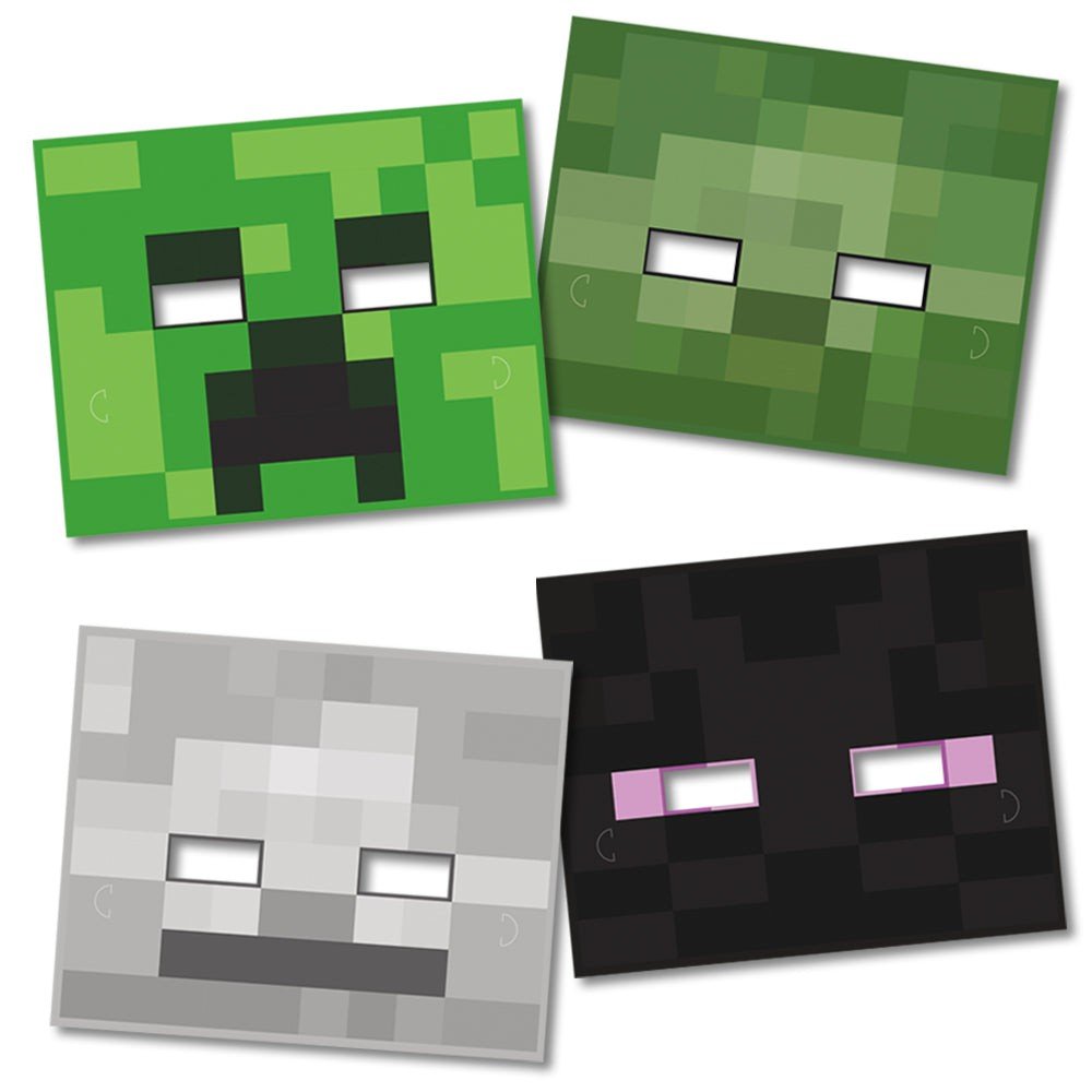 MINECRAFT PAPER MASKS (8 PK)