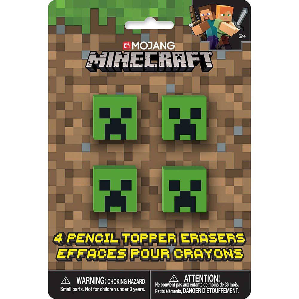 MINECRAFT PENCIL TOPS (4 PK)