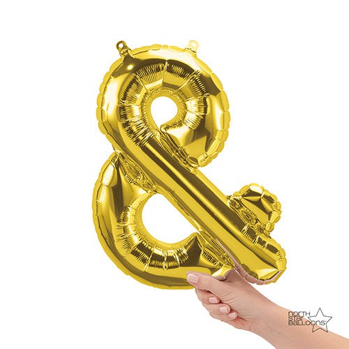 Northstar 16 inch AMPERSAND - GOLD (AIR-FILL ONLY) Foil Balloon 01053-01-N-P