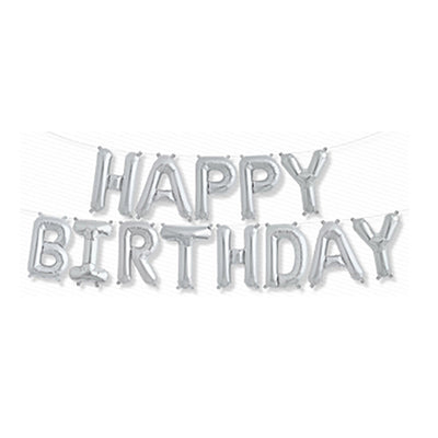 Northstar 16 inch HAPPY BIRTHDAY KIT - SILVER (AIR-FILL ONLY) Foil Balloon 01230-01-N-P