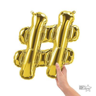 Northstar 16 inch HASHTAG - GOLD (AIR-FILL ONLY) Foil Balloon 01234-01-N-P
