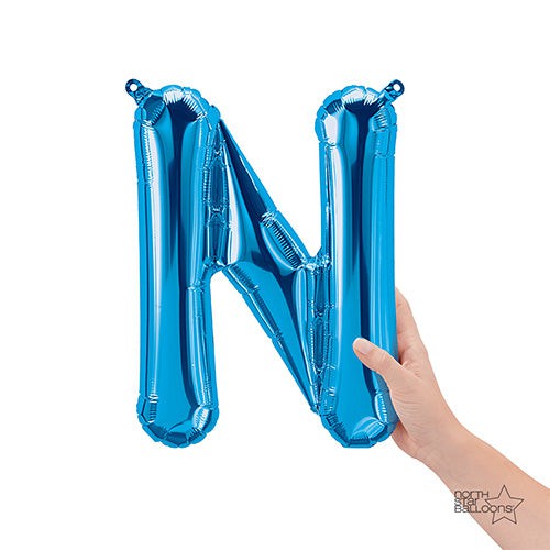 Northstar 16 inch LETTER N - NORTHSTAR - BLUE (AIR-FILL ONLY) Foil Balloon 00544-01-N-P