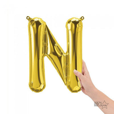 Northstar 16 inch LETTER N - NORTHSTAR - GOLD (AIR-FILL ONLY) Foil Balloon 00580-01-N-P