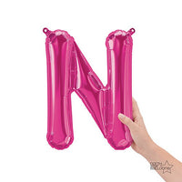 Northstar 16 inch LETTER N - NORTHSTAR - MAGENTA (AIR-FILL ONLY) Foil Balloon 00518-01-N-P
