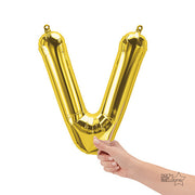 Northstar 16 inch LETTER V - NORTHSTAR - GOLD (AIR-FILL ONLY) Foil Balloon 00588-01-N-P