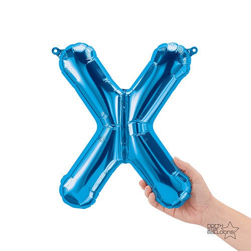 16 inch Northstar Letter X - Blue (Airfill Only) Foil Balloon - 00554