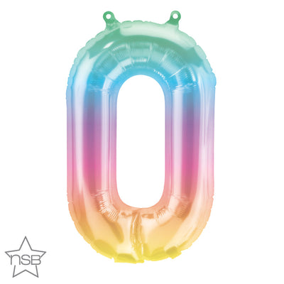 Northstar 16 inch NUMBER 0 - JELLI OMBRE (AIR-FILL ONLY) Foil Balloon 86364-N-P