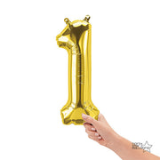 Northstar 16 inch NUMBER 1 - NORTHSTAR - GOLD (AIR -FILL ONLY) Foil Balloon 00558-01-N-P