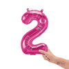Northstar 16 inch NUMBER 2 - NORTHSTAR - MAGENTA (AIR -FILL ONLY) Foil Balloon 00444-01-N-P