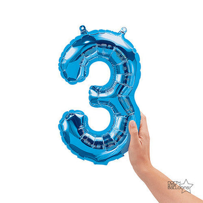 Northstar 16 inch NUMBER 3 - NORTHSTAR - BLUE (AIR -FILL ONLY) Foil Balloon 00455-01-N-P