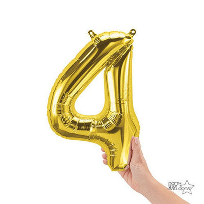 Northstar 16 inch NUMBER 4 - NORTHSTAR - GOLD (AIR -FILL ONLY) Foil Balloon 00561-01-N-P