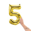 Northstar 16 inch NUMBER 5 - NORTHSTAR - GOLD (AIR -FILL ONLY) Foil Balloon 00562-01-N-P