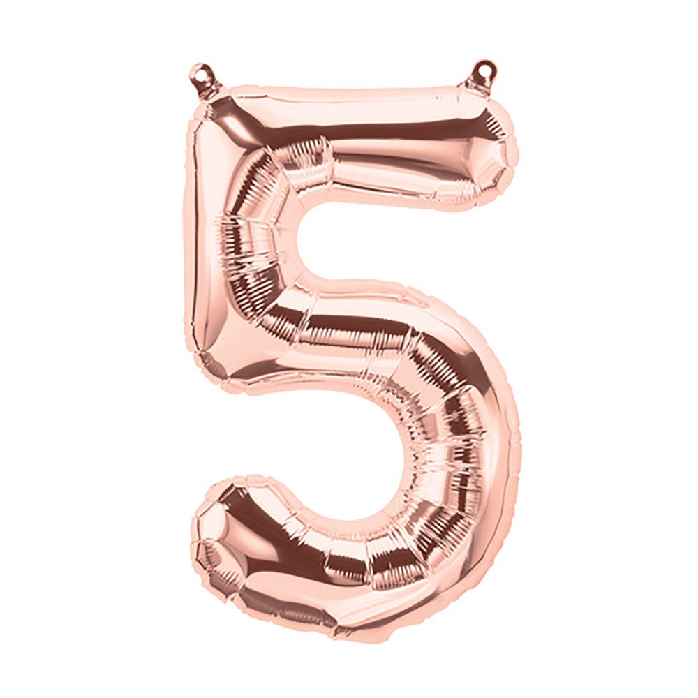 Northstar 16 inch NUMBER 5 - NORTHSTAR - ROSE GOLD (AIR -FILL ONLY) Foil Balloon 01368-01-N-P