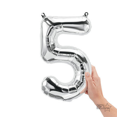 Northstar 16 inch NUMBER 5 - NORTHSTAR - SILVER (AIR -FILL ONLY) Foil Balloon 00437-01-N-P