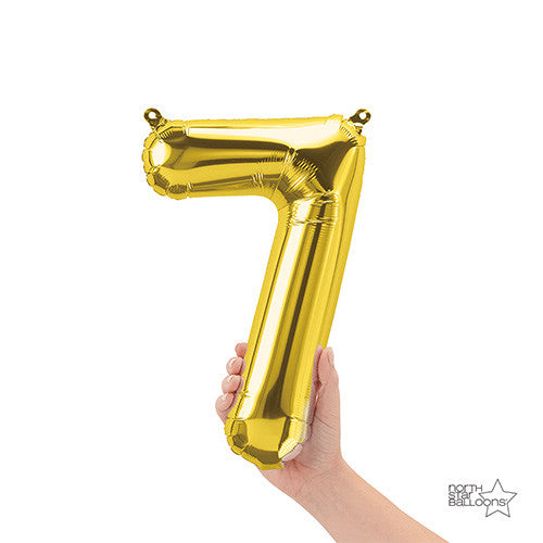 Northstar 16 inch NUMBER 7 - NORTHSTAR - GOLD (AIR -FILL ONLY) Foil Balloon 00564-01-N-P
