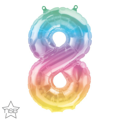 Northstar 16 inch NUMBER 8 - JELLI OMBRE (AIR-FILL ONLY) Foil Balloon 86406-N-P