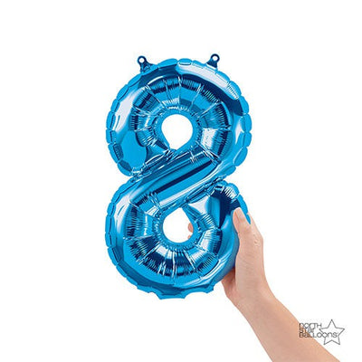 Northstar 16 inch NUMBER 8 - NORTHSTAR - BLUE (AIR -FILL ONLY) Foil Balloon 00460-01-N-P