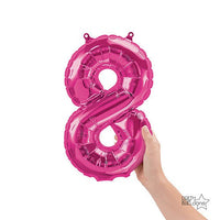 Northstar 16 inch NUMBER 8 - NORTHSTAR - MAGENTA (AIR -FILL ONLY) Foil Balloon 00450-01-N-P