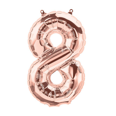 Northstar 16 inch NUMBER 8 - NORTHSTAR - ROSE GOLD (AIR -FILL ONLY) Foil Balloon 01371-01-N-P