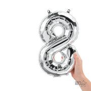 Northstar 16 inch NUMBER 8 - NORTHSTAR - SILVER (AIR -FILL ONLY) Foil Balloon 00440-01-N-P