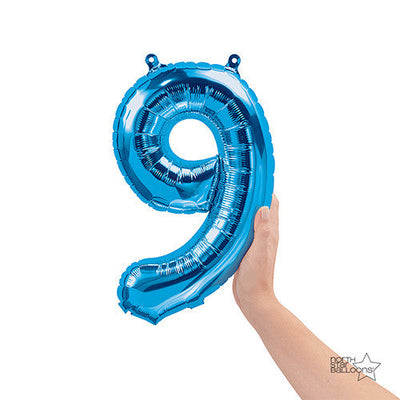 Northstar 16 inch NUMBER 9 - NORTHSTAR - BLUE (AIR -FILL ONLY) Foil Balloon 00461-01-N-P