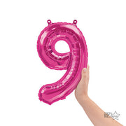 Northstar 16 inch NUMBER 9 - NORTHSTAR - MAGENTA (AIR -FILL ONLY) Foil Balloon 00451-01-N-P