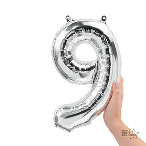 Northstar 16 inch NUMBER 9 - NORTHSTAR - SILVER (AIR -FILL ONLY) Foil Balloon 00441-01-N-P