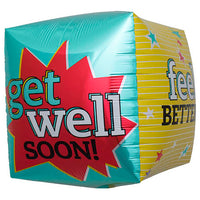 Northstar 17 inch CUBE - GET WELL FEEL BETTER Foil Balloon 01134-01-N-P