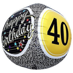 Northstar 17 inch SPHERE - 40TH BIRTHDAY MILESTONE Foil Balloon 01152-01-N-P