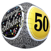 Northstar 17 inch SPHERE - 50TH BIRTHDAY MILESTONE Foil Balloon 01153-01-N-P
