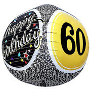 Northstar 17 inch SPHERE - 60TH BIRTHDAY MILESTONE Foil Balloon 01154-01-N-P
