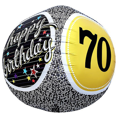 Northstar 17 inch SPHERE - 70TH BIRTHDAY MILESTONE Foil Balloon 01155-01-N-P