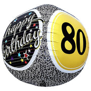 Northstar 17 inch SPHERE - 80TH BIRTHDAY MILESTONE Foil Balloon 01156-01-N-P