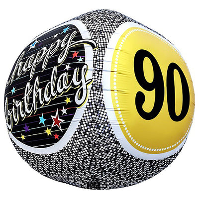 Northstar 17 inch SPHERE - 90TH BIRTHDAY MILESTONE Foil Balloon 01157-01-N-P