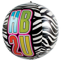 Northstar 17 inch SPHERE - HAPPY BIRTHDAY SALE ZEBRA Foil Balloon 00928-01-N-P