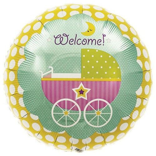 Northstar 18 inch WELCOME BABY BUGGY Foil Balloon 00162-162-N-P